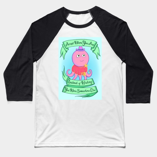 The Midnight Gospel Octopus Sheriff Baseball T-Shirt by cgouge.art